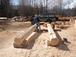 Wall logs ready for insulationi